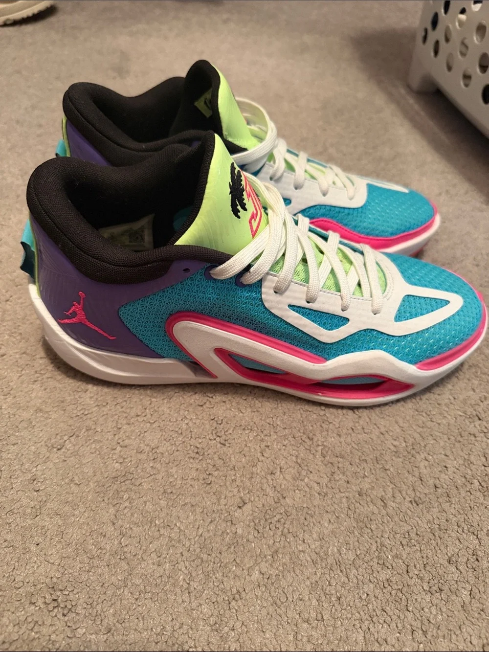 Jordan Kids Sneakers in Blue, Pink & Lime